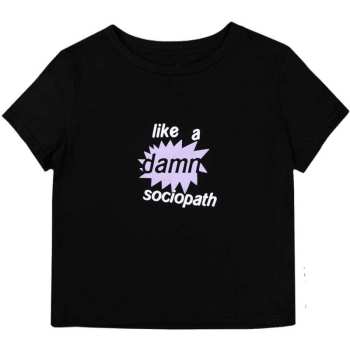 Merch Olivia Rodrigo: Femmes Crop Top Like A Damn Sociopath
