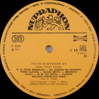 LP Felix Slováček: II (Melodie Z Českých Filmů)