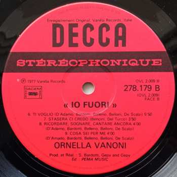 2LP Ornella Vanoni: Io Dentro / Io Fuori