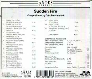 CD Otto Freudenthal: Sudden Fire