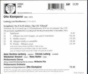 CD Ludwig van Beethoven: Symphony No.9 'Choral' (The Previously Unpublished Live Recording From The Royal Festival Hall, 15.11.57)