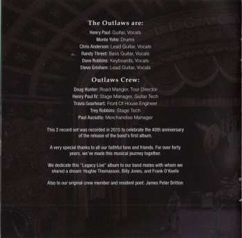 2CD Outlaws: Legacy Live