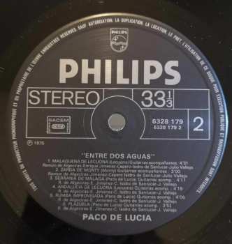 LP Paco De Lucía: Entre Dos Aguas