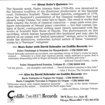 CD Padre Antonio Soler: The Quintets For Harpsichord & String Quartet Nos. 1, 2 & 3