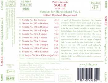 CD Padre Antonio Soler: Sonatas For Harpsichord Vol. 6