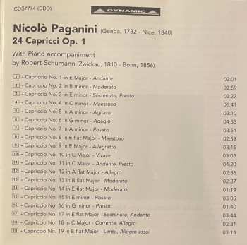 CD Niccolò Paganini: 24 Capricci Op.1 (Piano Accompaniment By R. Schumann)