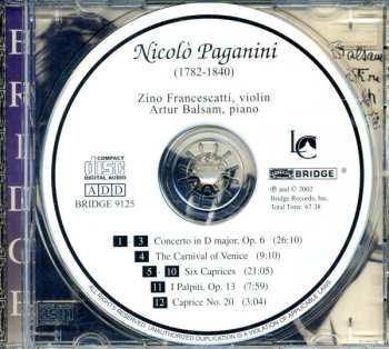 CD Niccolò Paganini: An Evening Of Paganini