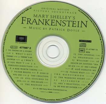 CD Patrick Doyle: Mary Shelley's Frankenstein (Original Motion Picture Soundtrack)