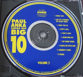 CD Paul Anka: Paul Anka Sings His Big 10 - Volume 2