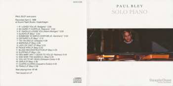 CD Paul Bley: Solo Piano