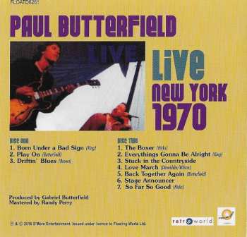 2CD Paul Butterfield: Live New York 1970