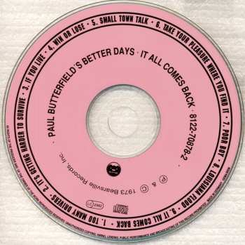 CD Paul Butterfield's Better Days: It All Comes Back