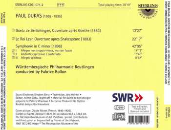 CD Paul Dukas: Goetz de Berlichingen • Le Roi Lear • Symphony In C Major
