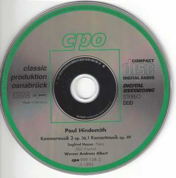 5CD/Coffret Paul Hindemith: Complete Orchestral Works 2