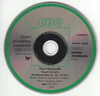 4CD/Coffret Paul Hindemith: Complete Orchestral Works 3