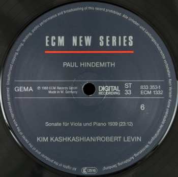 3LP/Coffret Paul Hindemith: Sonatas For Viola / Piano And Viola Alone
