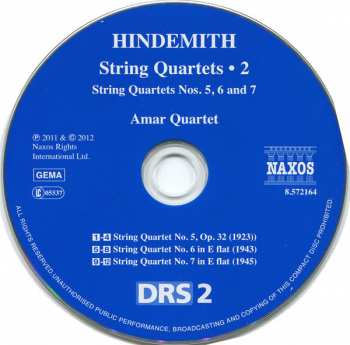 CD Paul Hindemith: String Quartets 2