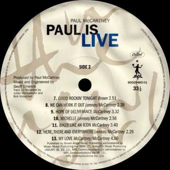 2LP Paul McCartney: Paul Is Live
