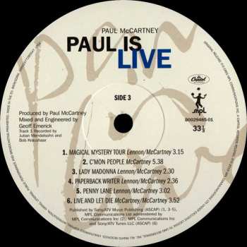 2LP Paul McCartney: Paul Is Live