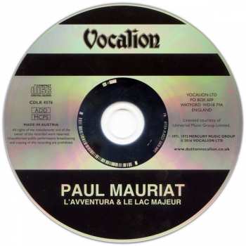 CD Paul Mauriat: L'avventura / Le Lac Majeur