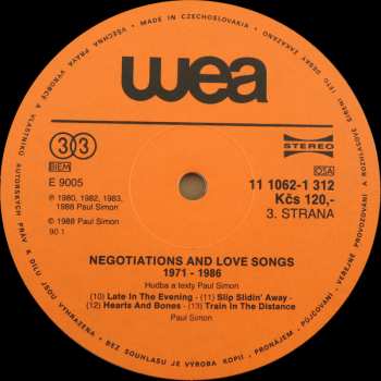 2LP Paul Simon: Negotiations And Love Songs (1971-1986)