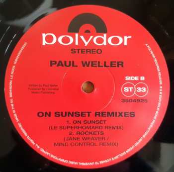 LP Paul Weller: On Sunset Remixes LTD