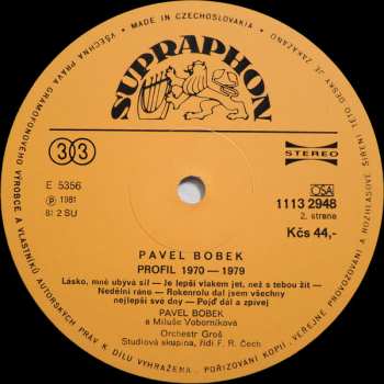 LP Pavel Bobek: Profil 1970 - 1979