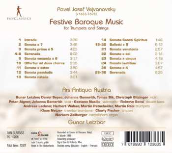 CD Pavel Josef Vejvanovský: Festive Baroque Music For Trumpets And Strings