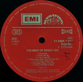 LP Peggy Lee: The Best Of Peggy Lee