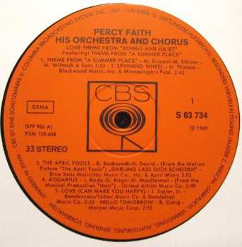 LP Percy Faith And His Orchestra And Chorus: Love Theme From "Romeo And Juliet"