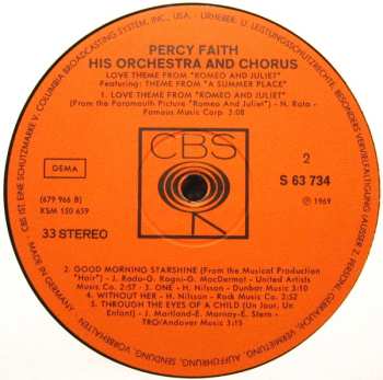 LP Percy Faith And His Orchestra And Chorus: Love Theme From "Romeo And Juliet"