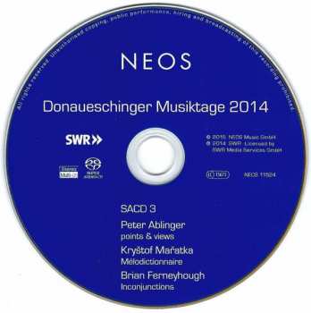 DVD/Coffret/SACD Wolfgang Rihm: Donaueschinger Musiktage 2014