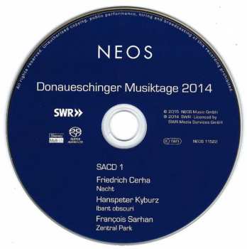 DVD/Coffret/SACD Wolfgang Rihm: Donaueschinger Musiktage 2014