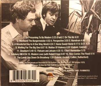 CD Peter Gabriel: The Late Show - New York Broadcast 1978