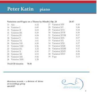 CD Johannes Brahms: Brahms Piano Music
