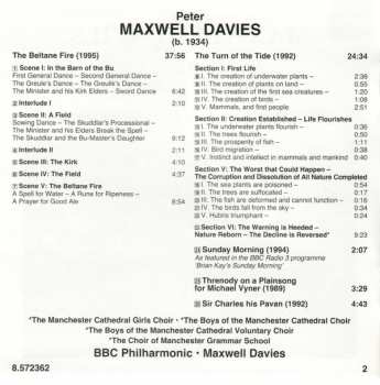 CD BBC Philharmonic: The Beltane Fire / The Turn Of The Tide / Sir Charles His Pavan