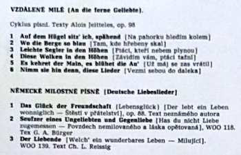 LP Peter Schreier: Zpívá Beethovenovy Milostné Písně