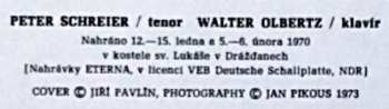 LP Peter Schreier: Zpívá Beethovenovy Milostné Písně