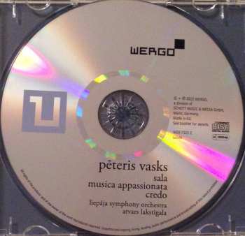 CD Pēteris Vasks: Sala / Musica Appassionata / Credo