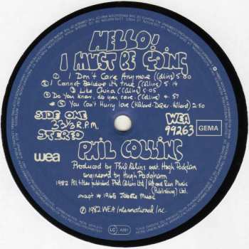 LP Phil Collins: Hello, I Must Be Going!