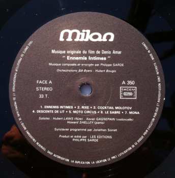 LP Philippe Sarde: Musique Originale Du Film De Denis Amar "Ennemis Intimes"