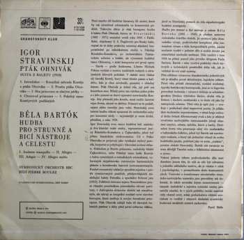 LP Igor Stravinsky: Pták Ohnivák (Suita) / Hudba Pro Strunné A Bicí Nástroje A Celestu