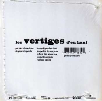 CD Pierre Lapointe: Les Vertiges D'en Haut