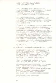CD/DVD/Blu-ray Pink Floyd: The Early Years 1971 Reverber/ation