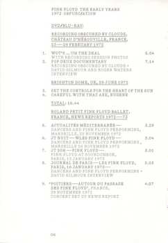 2CD/DVD/Blu-ray Pink Floyd: The Early Years 1972 Obfusc/ation