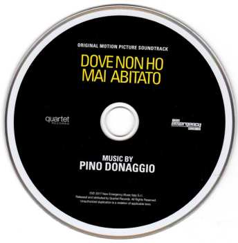 CD Pino Donaggio: Dove Non Ho Mai Abitato (Original Motion Picture Soundtrack)