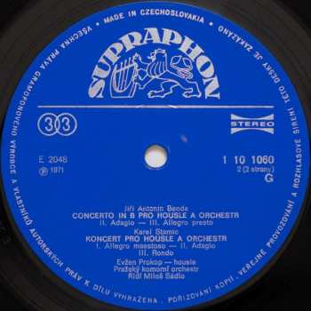 LP Prague Chamber Orchestra: Houslové Koncerty