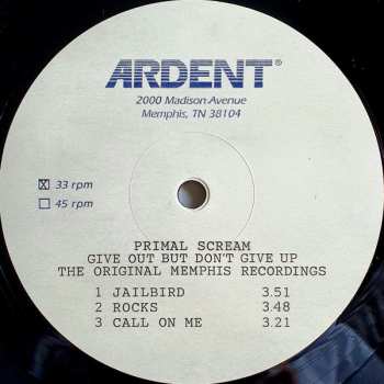 2LP Primal Scream: Give Out But Don't Give Up (The Original Memphis Recordings)