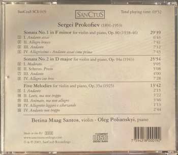 CD Sergei Prokofiev: Sonatas For Violin And Piano , 5 Melodies