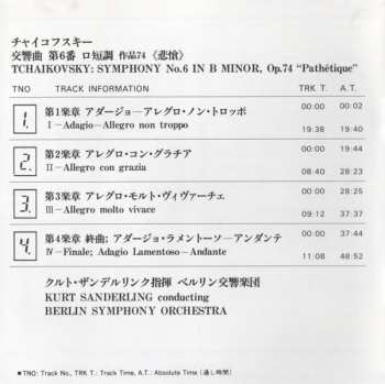 CD Pyotr Ilyich Tchaikovsky: Symphony No. 6 In B Minor, Op. 74 "Pathetique"